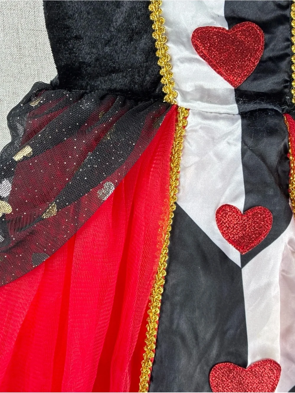 Queen Of Hearts Costume Toddler Girls 2T Dress Alice In Wonderland Halloween